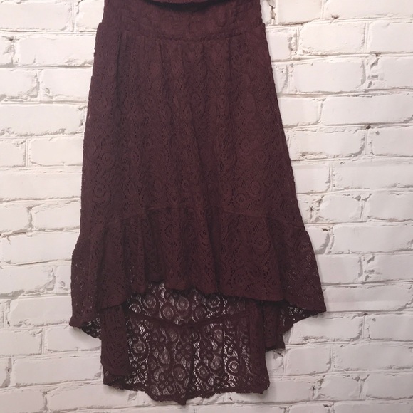 Dynamite High Low Lace Strapless Dress - Picture 3 of 6